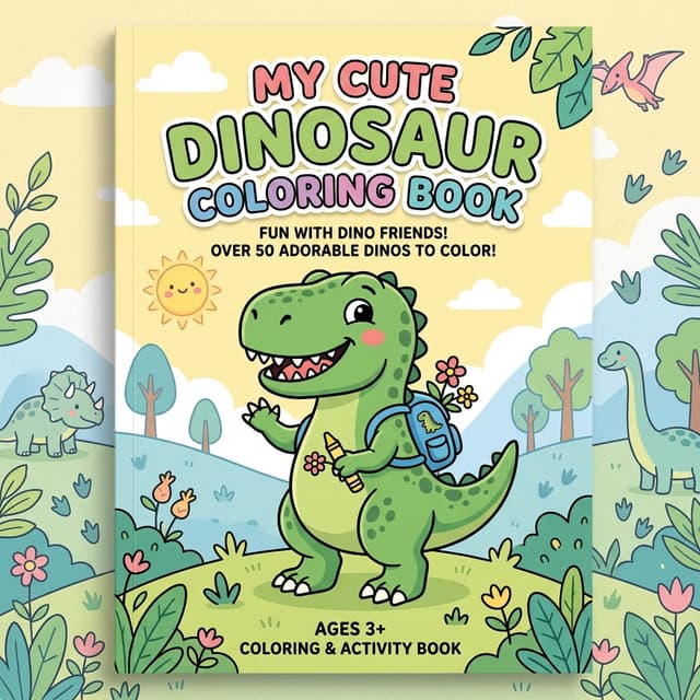 My First Dino Coloring Book Cover